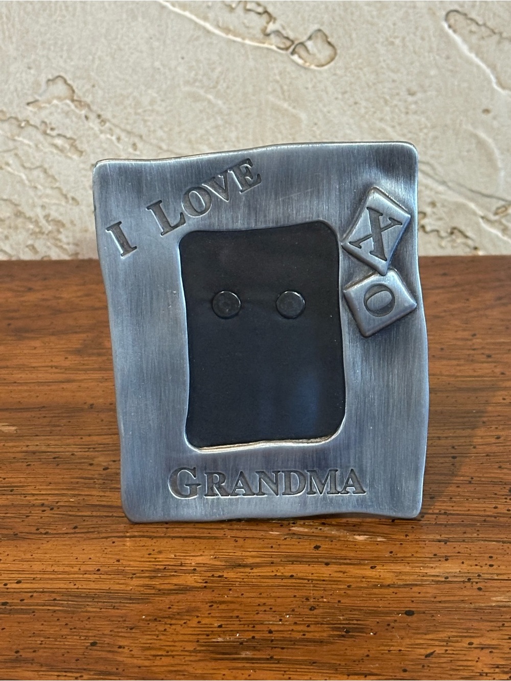 I Love Grandma Brushed Metal Small Photo Frame